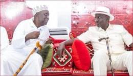 Senator Oburu Oginga with President William Ruto in Garissa.